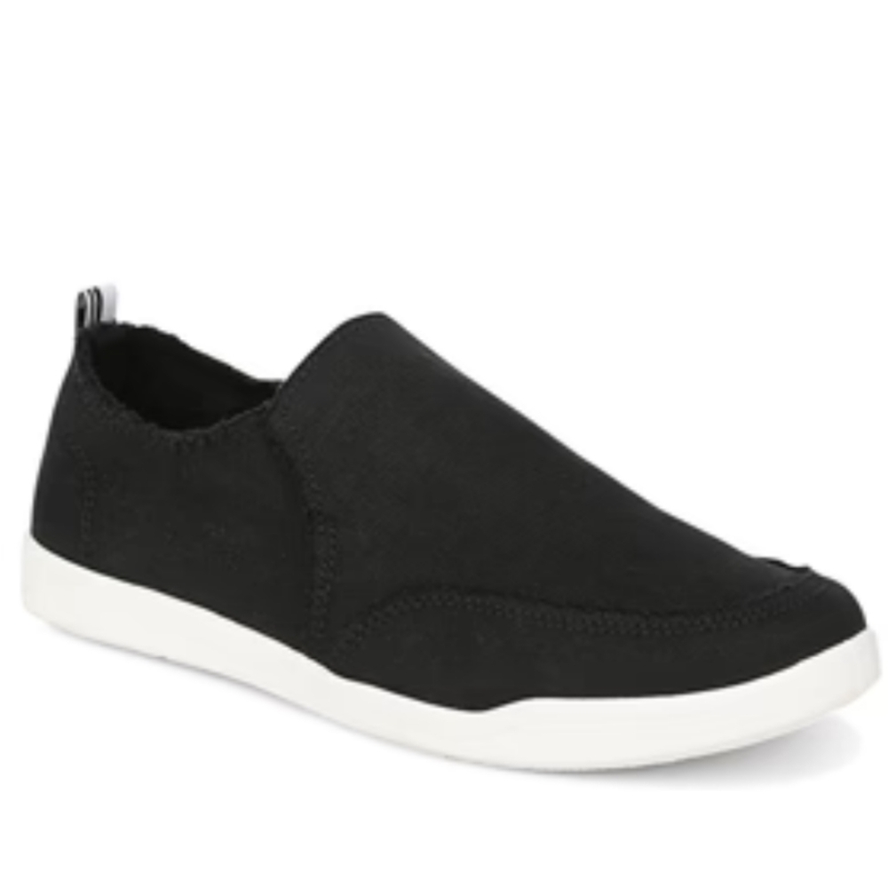 Vionic Beach Women's Black Canvas Malibu Slip On Shoes  Size 6